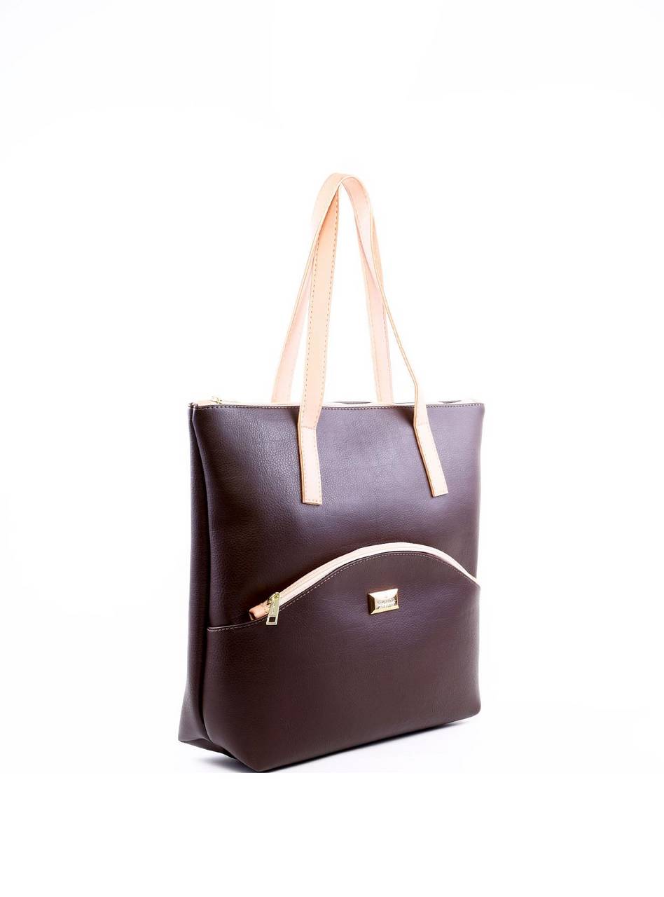 Bolsa Tiracolo Shopper com Bolso Frontal - Cacau BSI-6316 - CA