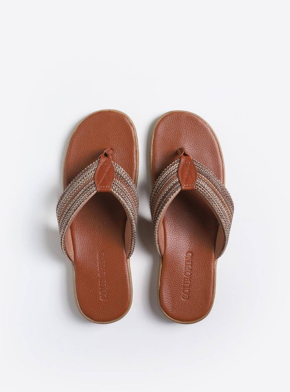 Sandália Masculina Chinelão Couro Cabresto Reto Castor SDI-11555 - CS
