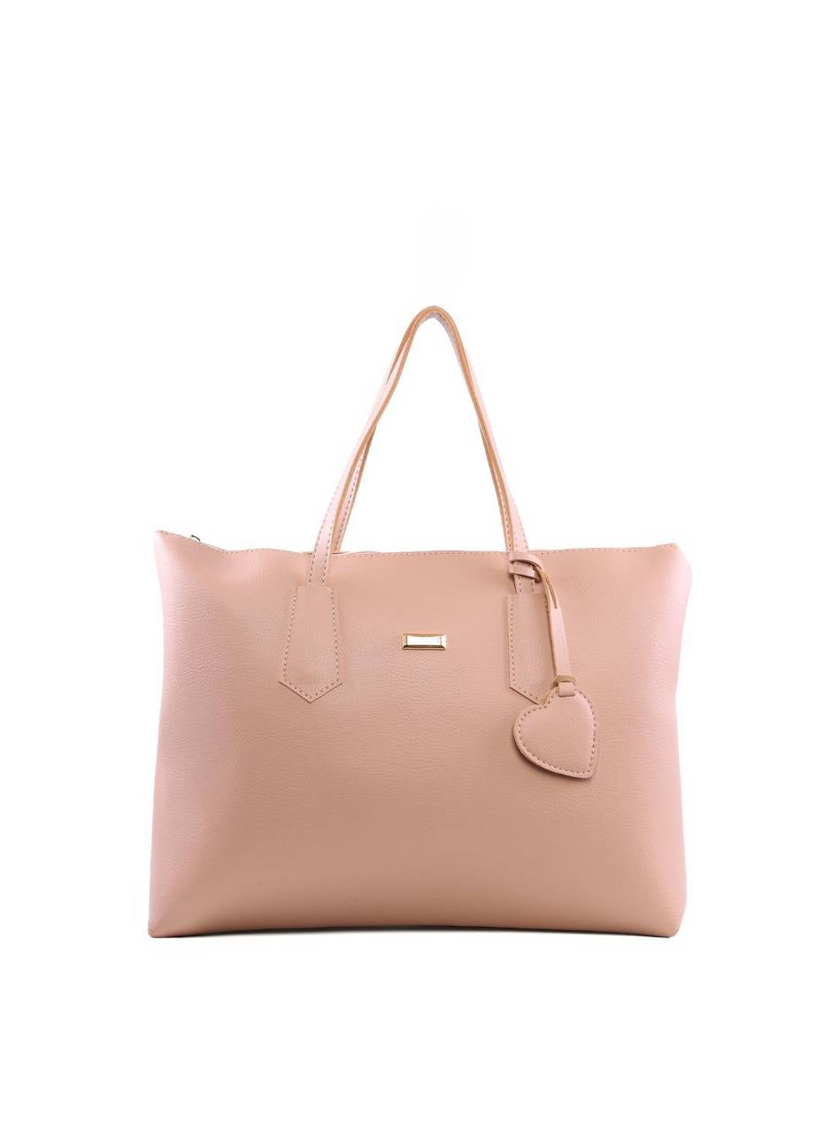 Bolsa Shopper Bag Charm Coração - Nude BSI-6413 - NU