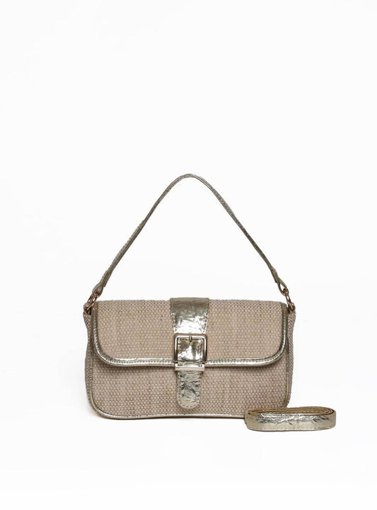 Bolsa Satchel de Mão em Palha Ouro BSI-5986 - AU