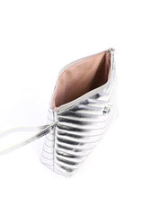 Bolsa Clutch com Detalhe de Costura - Prata BSI-6317 - PT