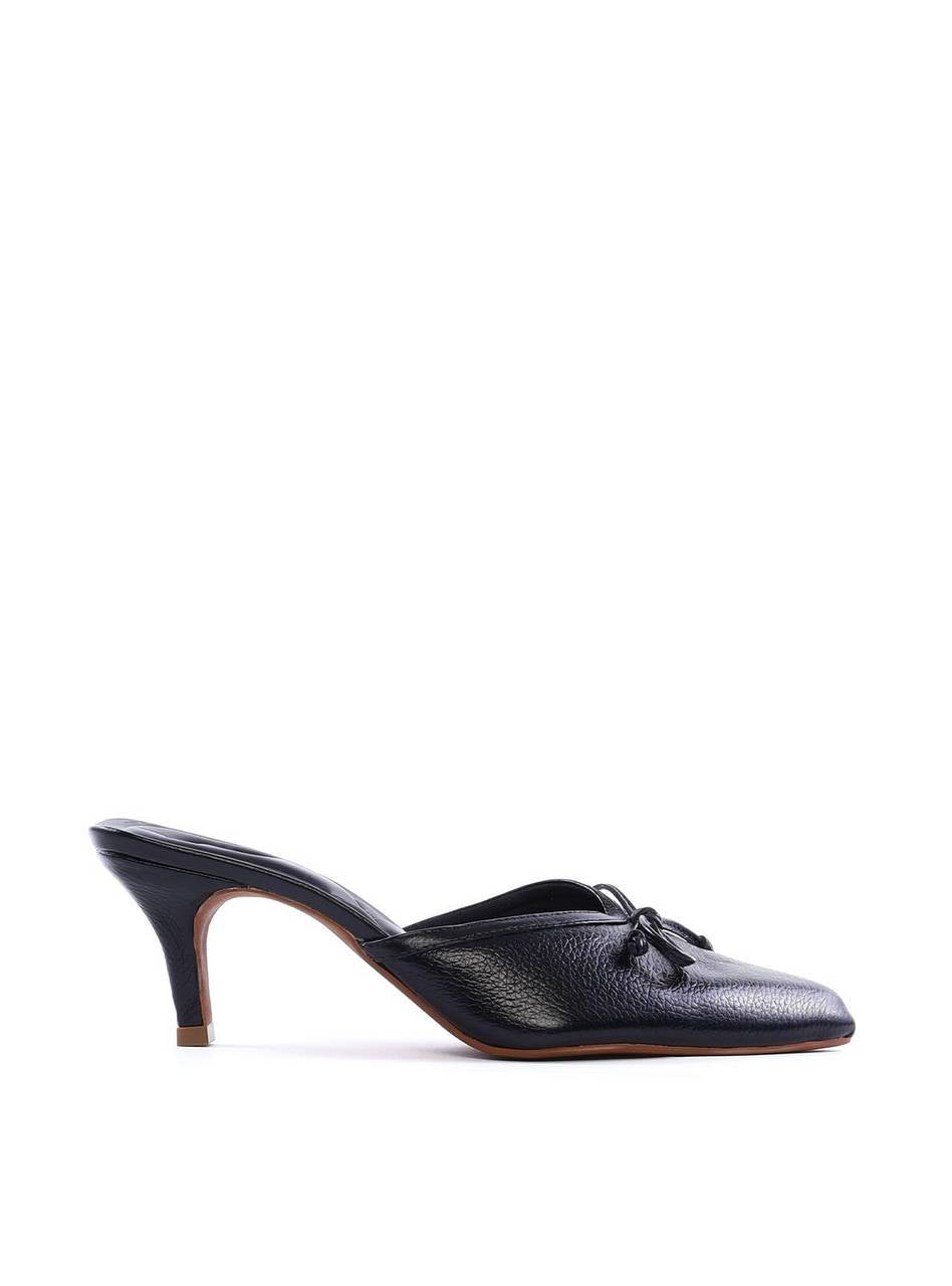 Mule Salto Fino Detalhe Laço - Preto SDI-12064 - PR