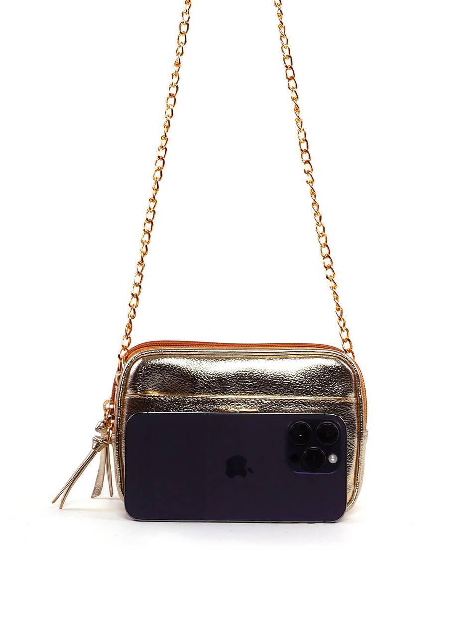 Bolsa Transversal Pequena - Ouro BSI-6404 - AU