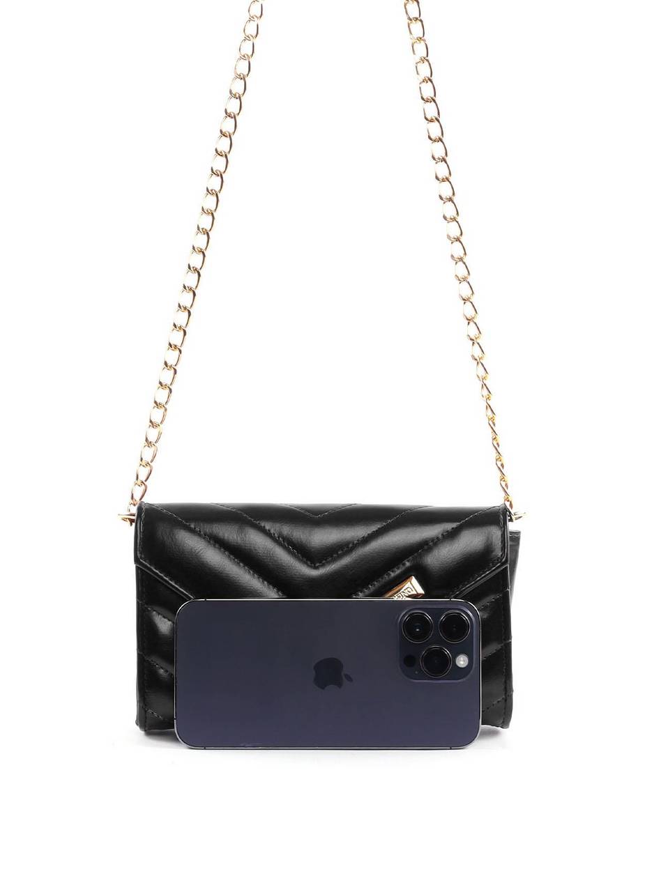 Bolsa Clutch Transversal em Matelassê - Preta BSI-6424 - PR