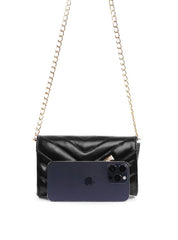 Bolsa Clutch Transversal em Matelassê - Preta BSI-6424 - PR