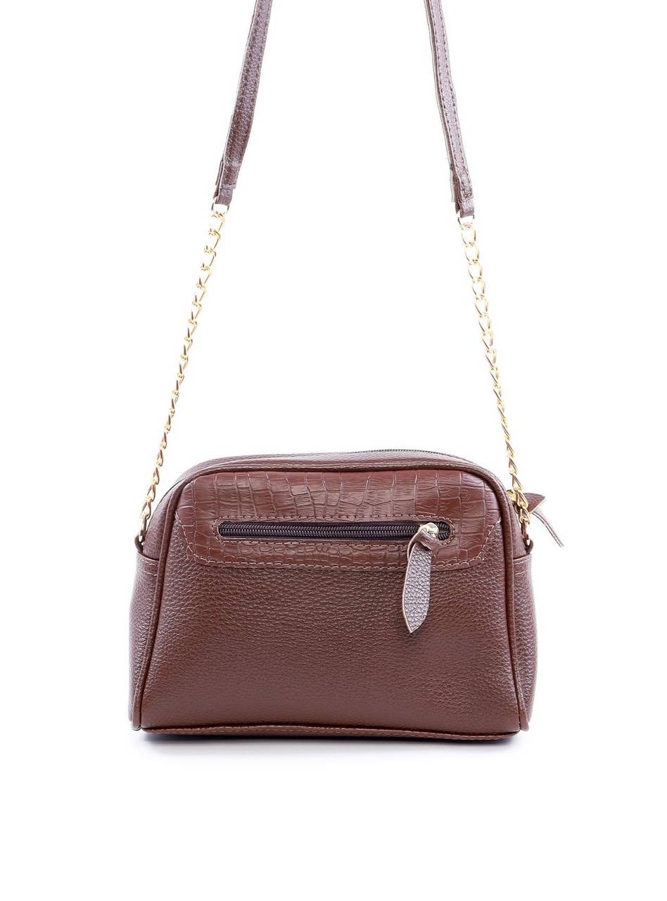 Bolsa Baú Transversal com Costuras - Cacau BSI-6106 - CA
