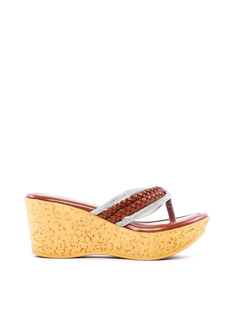 Tamanco Plataforma com Tiras e Strass - Castor SDI-11827 - CS