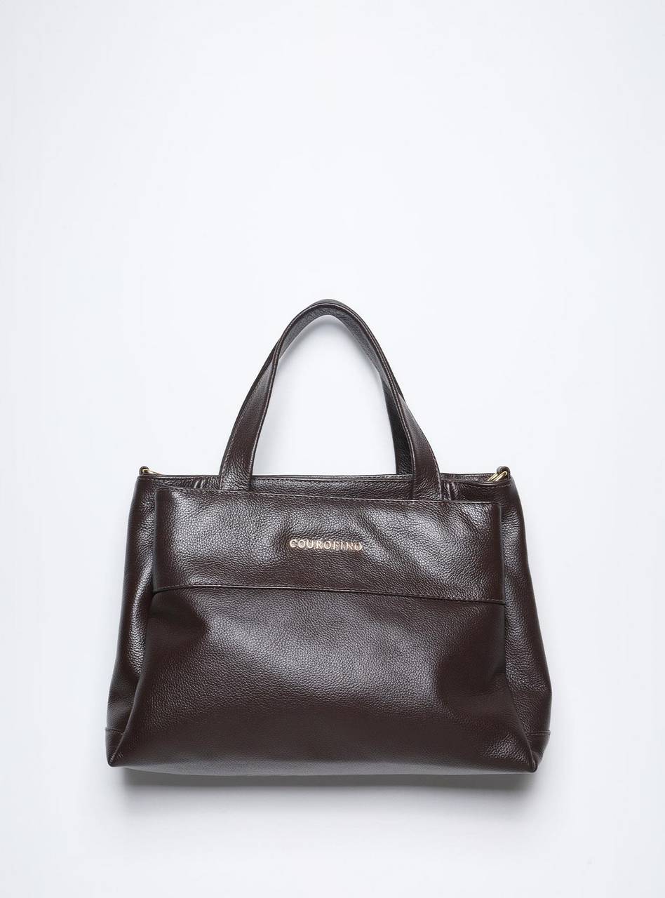 Bolsa Tote Média Couro Alça Removível Cacau BSI-5838 - CA