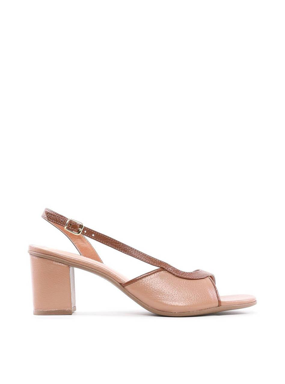 Sandália Slingback Salto Bloco - Nude SDI-12168 - NU