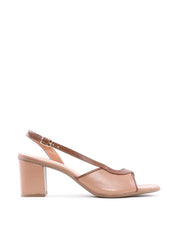 Sandália Slingback Salto Bloco - Nude SDI-12168 - NU