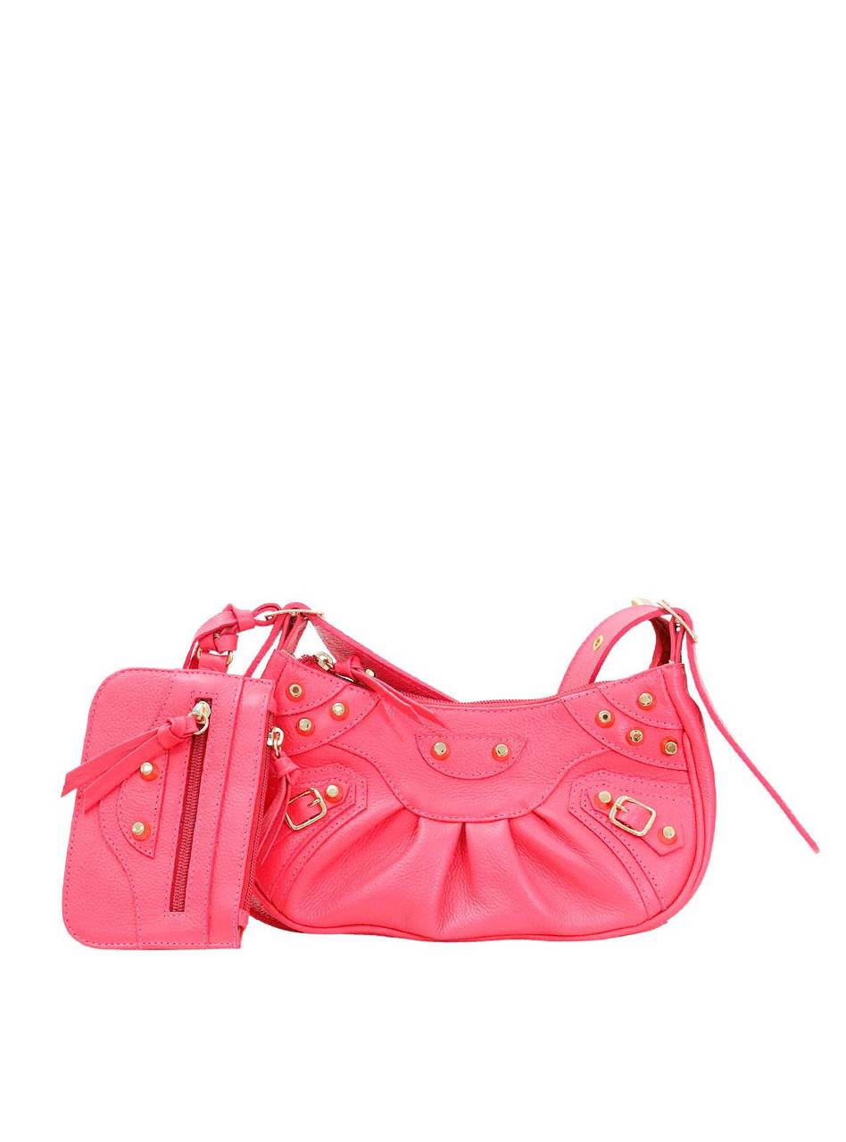 Bolsa Clutch Couro Pequena Alça Regulável Pink BSI-5693 - PK