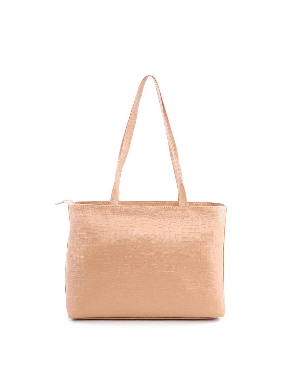 Bolsa Shopper Tiracolo com Bolso Grande Frontal - Nude BSI-6096 - NU
