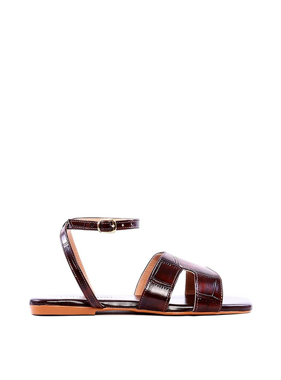 Rasteira Recorte H Fecho Fivela - Cacau SDI-11987 - CA