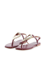 Rasteira com Enfeite Dourado - Vinho SDI-12090 - VI