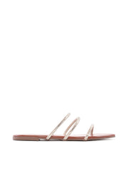 Sandália Rasteira com Strass Bico Folha SDI-12244 - CS