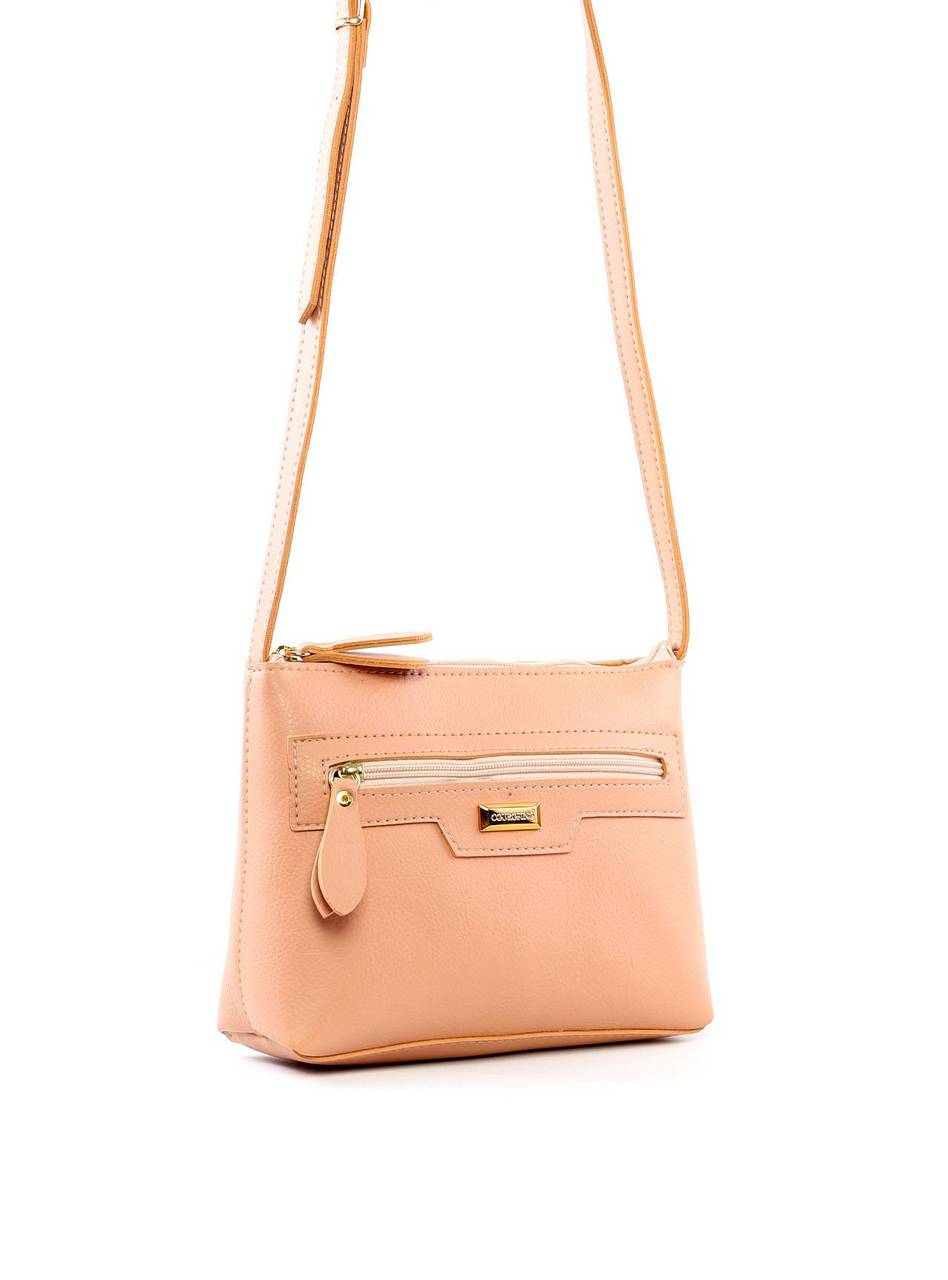 Bolsa Carteiro Transversal com Bolso Frontal - Nude BSI-6191 - NU