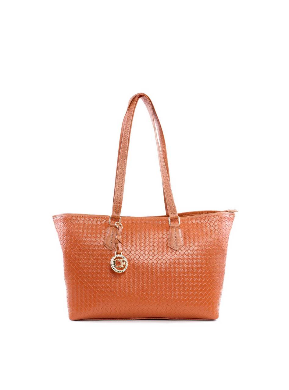 Bolsa Shopper em Tressê com Big Charm Removível - Castor BSI-6186 - CS