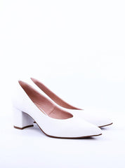 Sandália Scarpin Salto Bloco e Bico Fino - Branco SDI-11608 - BR