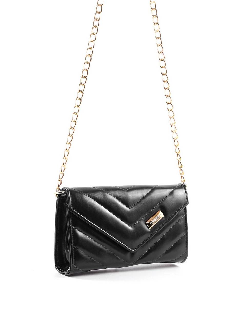 Bolsa Clutch Transversal em Matelassê - Preta BSI-6424 - PR
