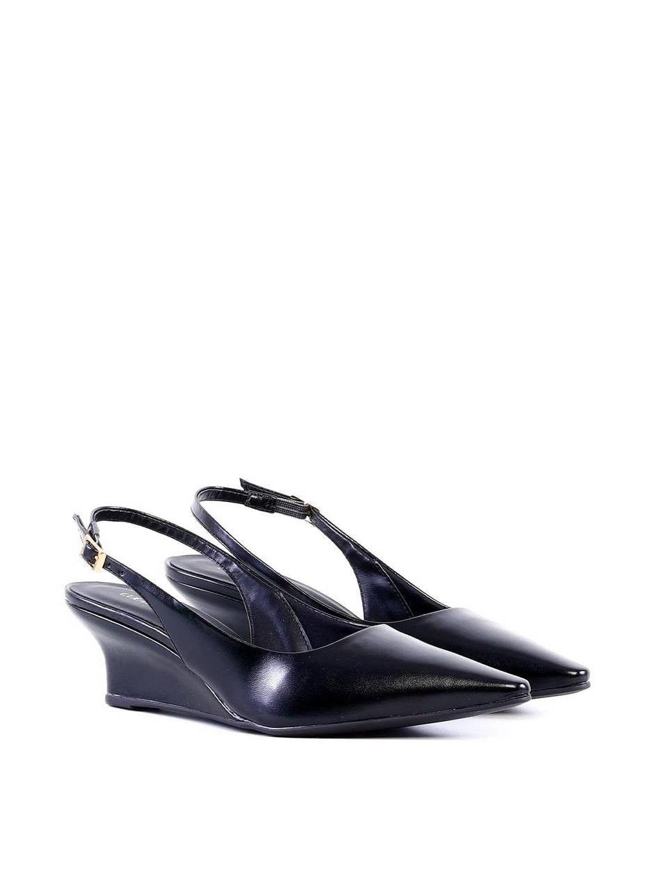 Scarpin Slingback com Salto Anabela - Preta SD-12012 - PR
