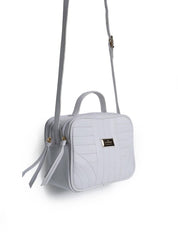 Bolsa Bag Couro Transversal Bolso Atrás Branca BSI-5087 - BR
