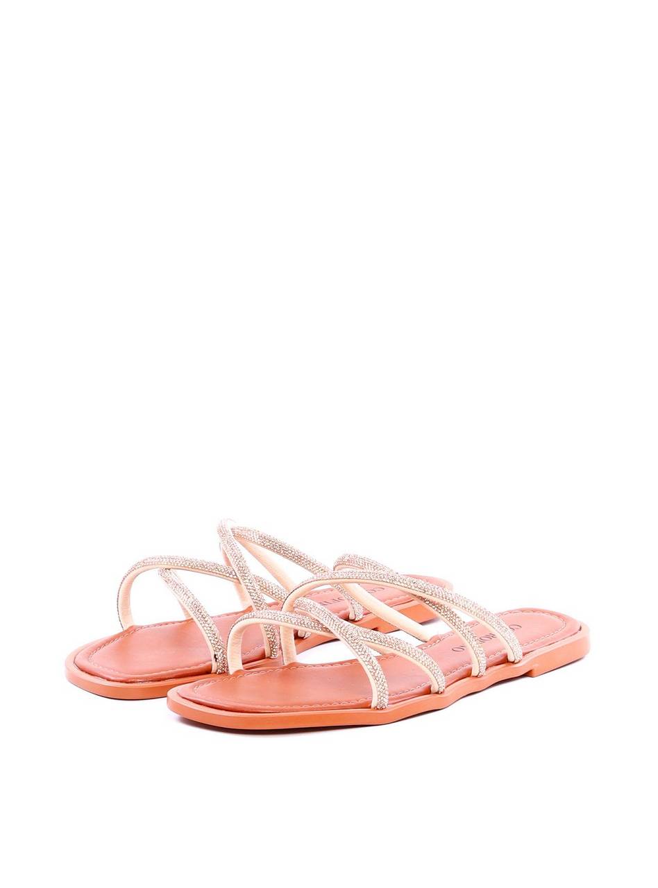 Rasteira com Tiras de Strass Entrelaçadas - Castor SDI-11955 - CS