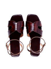 Rasteira Recorte H Fecho Fivela - Cacau SDI-11987 - CA