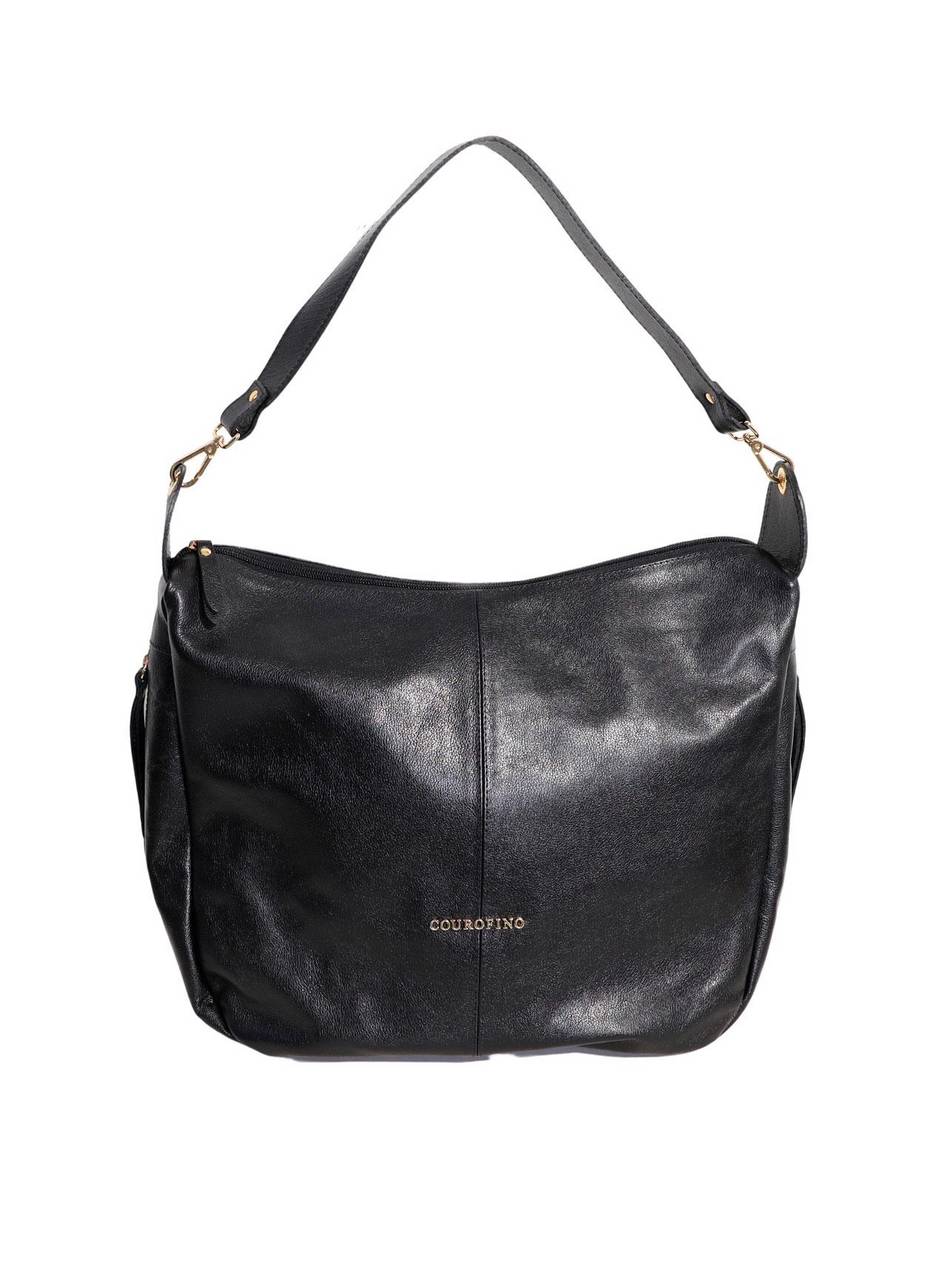 Bolsa Feminina Hobo Tiracolo Couro Preta BSI-5704 - PR