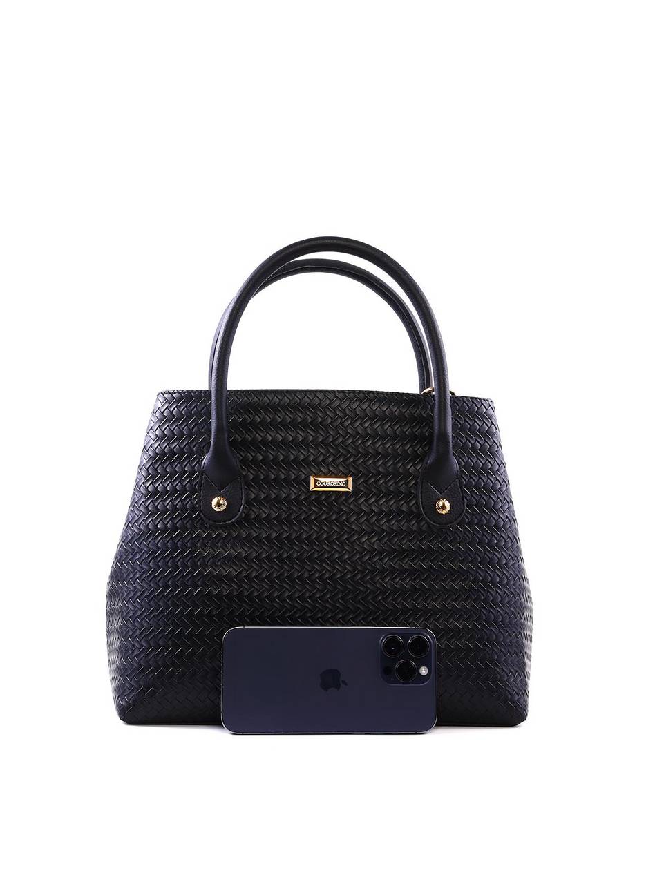 Bolsa Tote Grande com Duas Divisórias - Preta BSI-6389 - PR