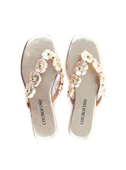 Rasteira de Dedo com Mini Flores - Ouro SDI-11821 - AU