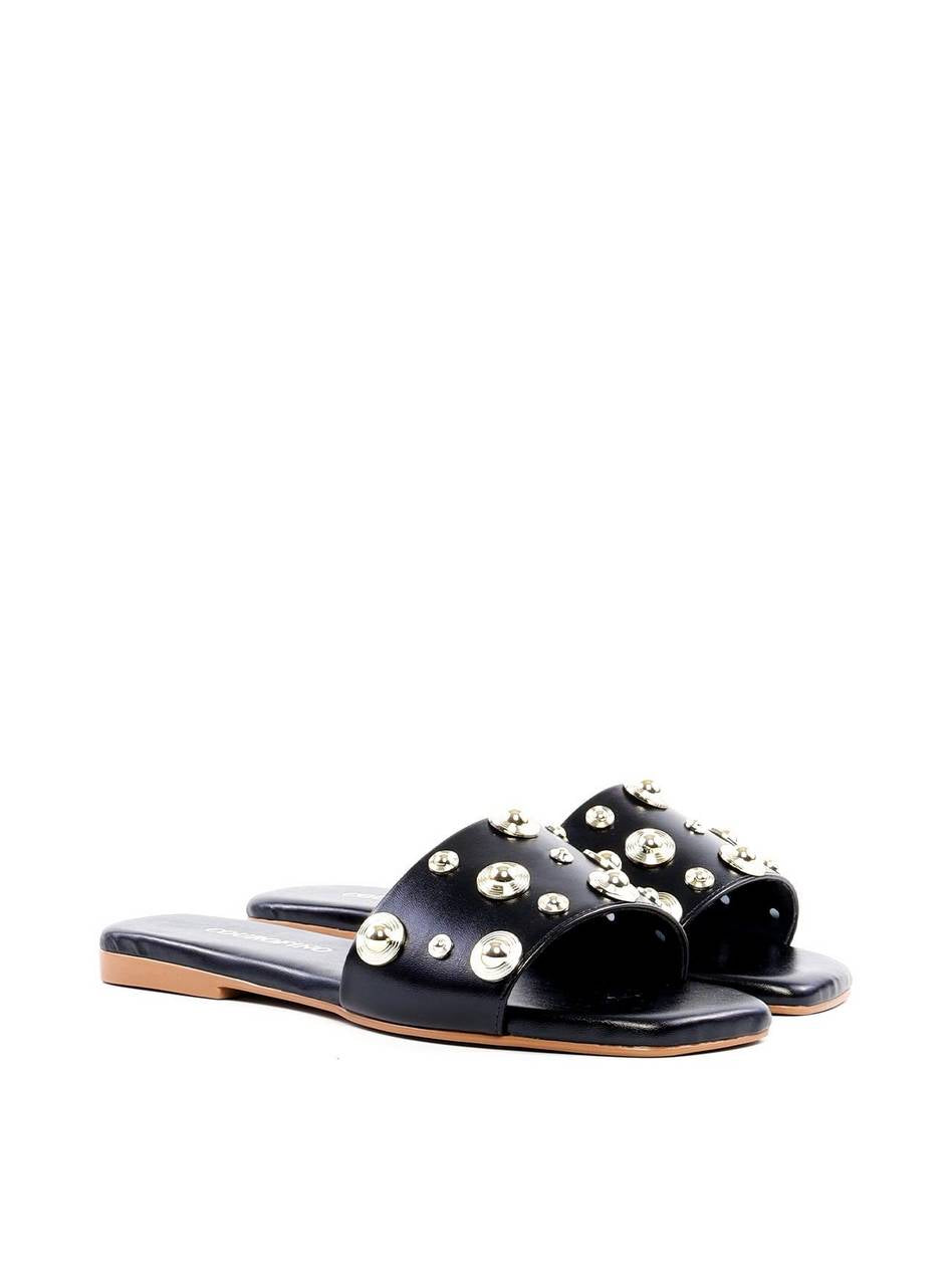 Rasteira Slide com Rebites - Preta SDI-11896 - PR