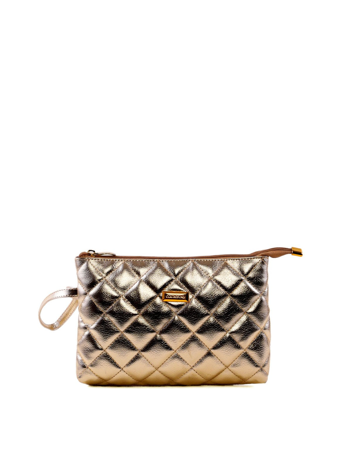 Necessaire Feminina Quadrada em Matelassê - Ouro NSI-174 - AU