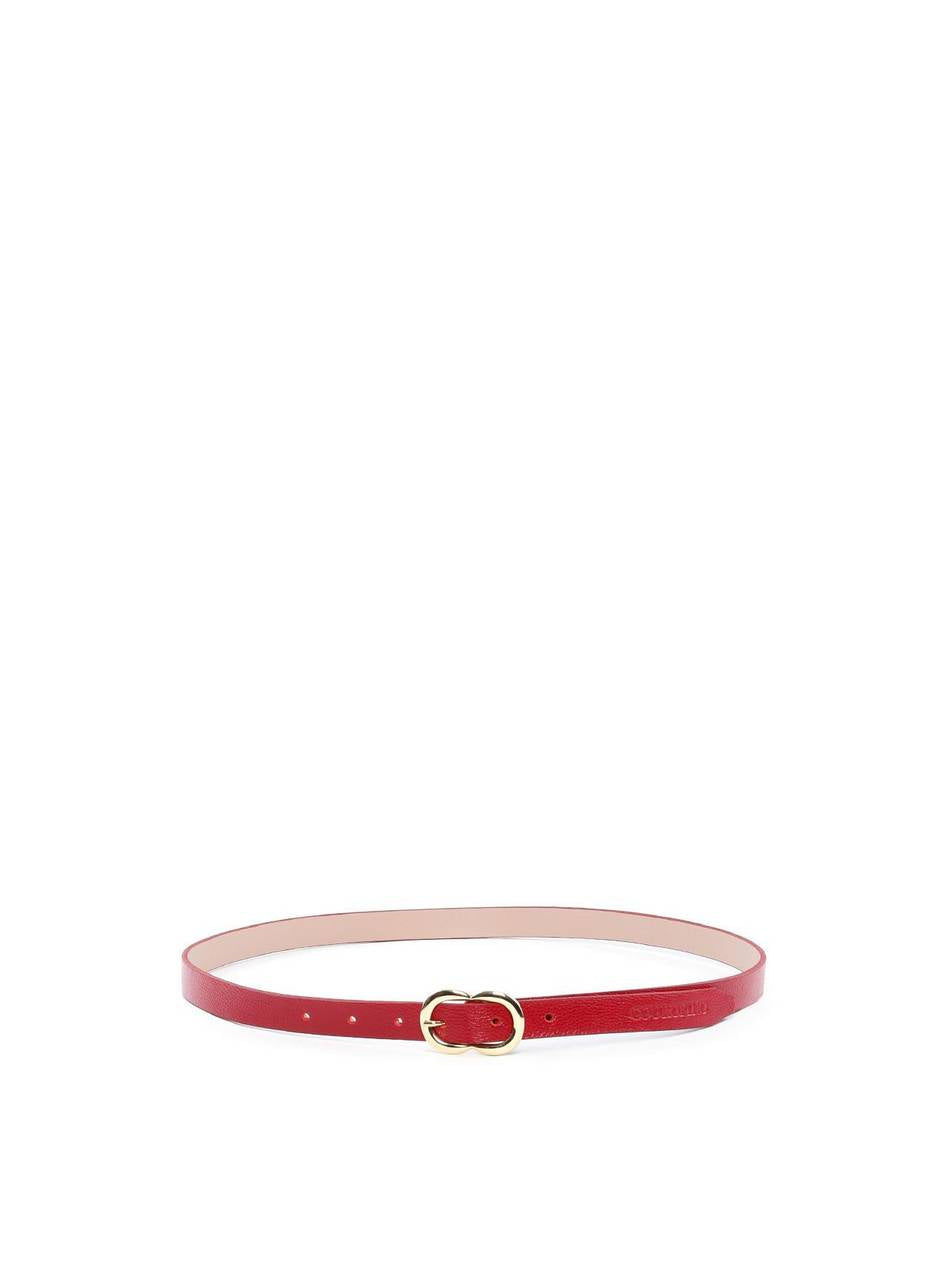 Cinto Feminino em Couro com Fivela Orgânica - Vermelha CTI-989 - VE
