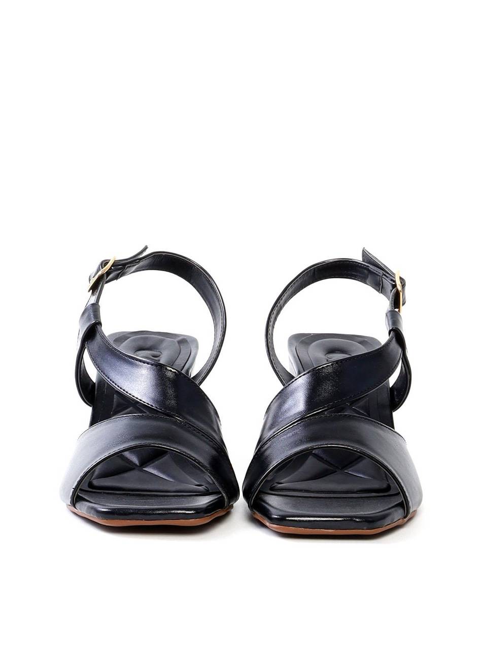 Sandália Salto Bloco com Tira Lateral - Preta SDI-11941 - PR