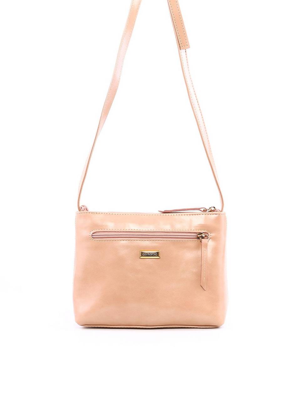 Bolsa Tote Transversal com Pedraria - Nude BSI-6362 - NU