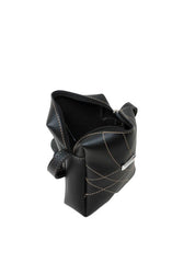 Bolsa Bag Pequena Transversal Costura Trançada Preta BSI-5466 - PR
