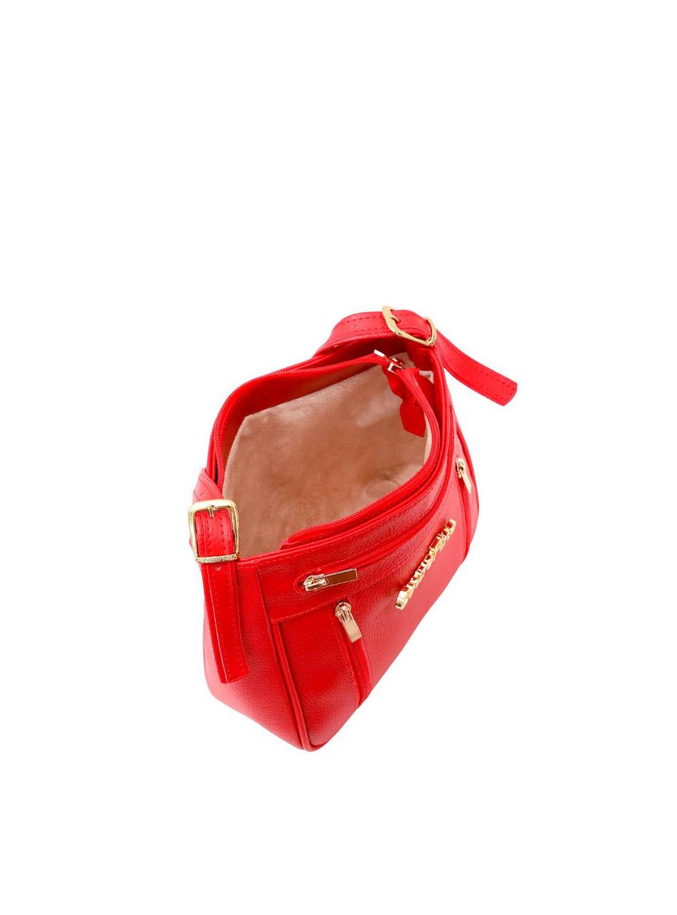 Bolsa Carteiro Transversal Regulável Zíper Frontal Vermelha BSI-5658 - VE