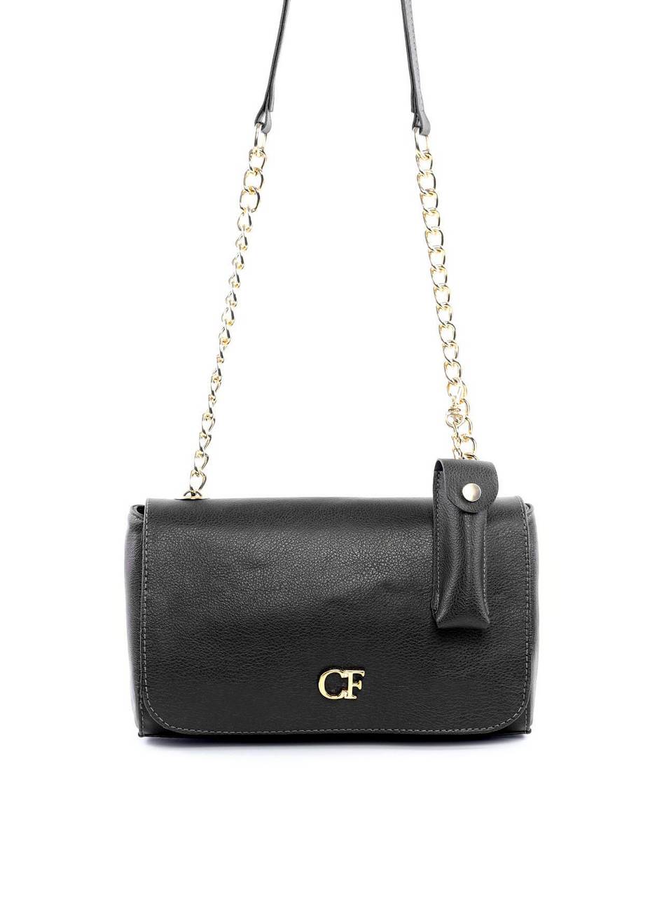 Bolsa Satchel com Tampa e Porta Batom - Preta BSI-6188 - PR