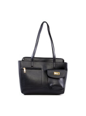 Bolsa Tote Tiracolo Média Preta BSI-5821 - PR
