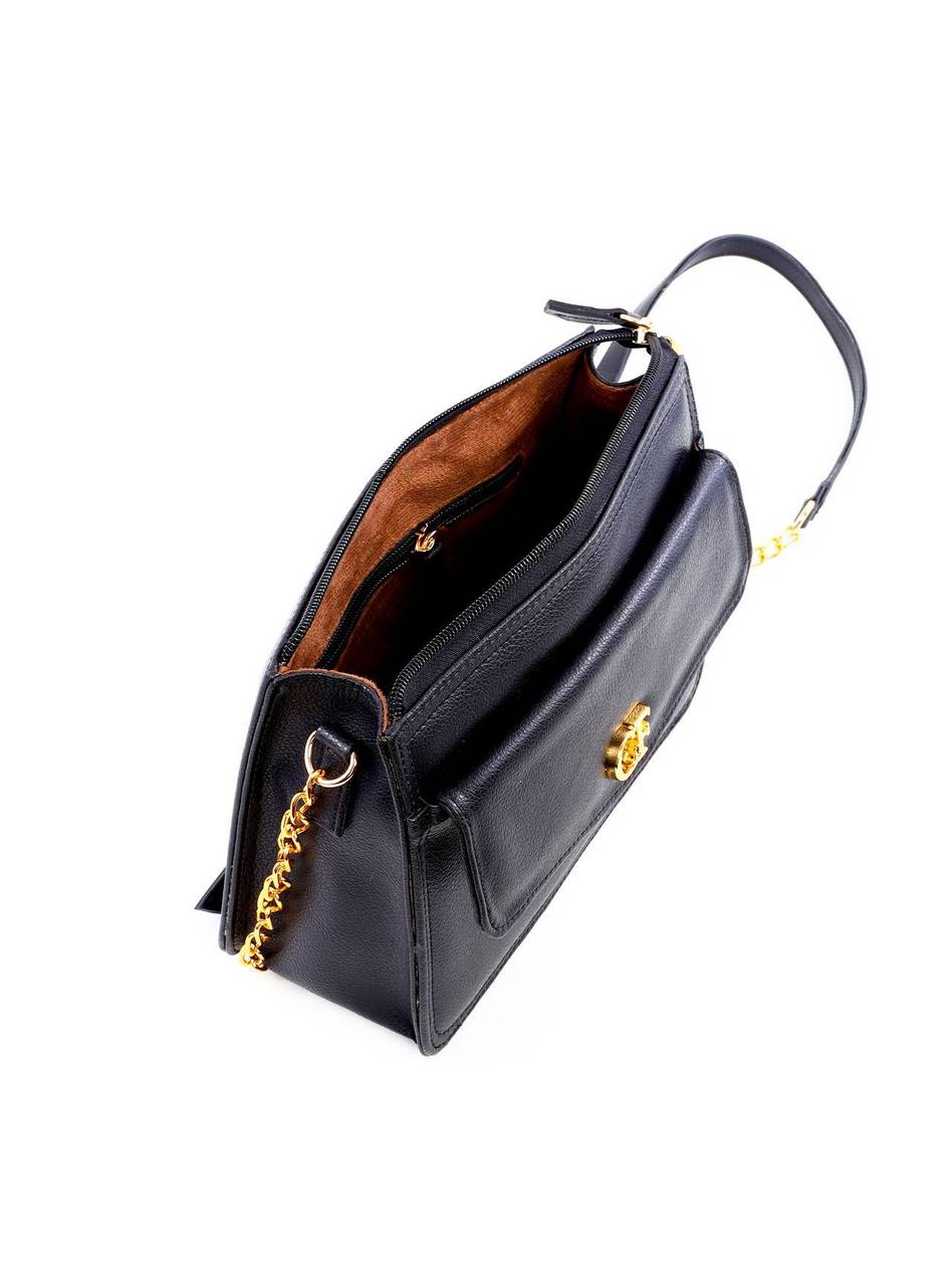 Bolsa Tote Transversal com Corrente - Preta BSI-6276 - PR