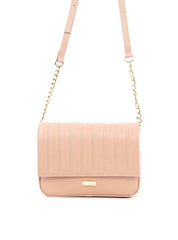 Bolsa Satchel com Costura na Tampa - Nude BSI-6214 - NU