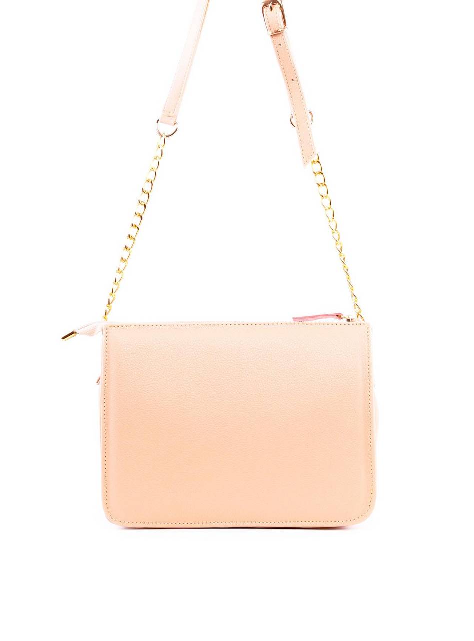 Bolsa Tote Transversal com Corrente - Nude BSI-6276 - NU