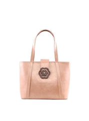 Bolsa Tote com Flor Frontal - Nude BSI-6359 - NU