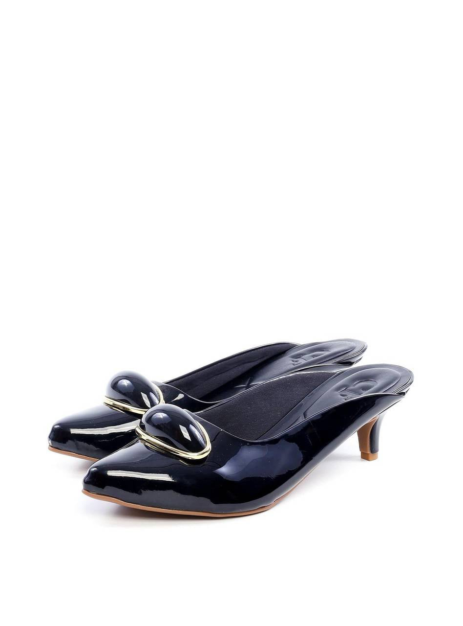 Mulle com Salto Kitten Maxi e Adorno Orgânico - Preto SDI-11760 - PR