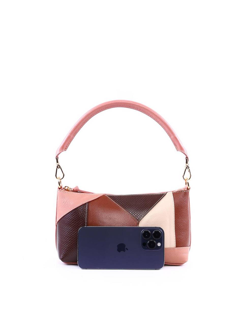 Bolsa Baguete com Retalhos - Nude BSI-6363 - NU