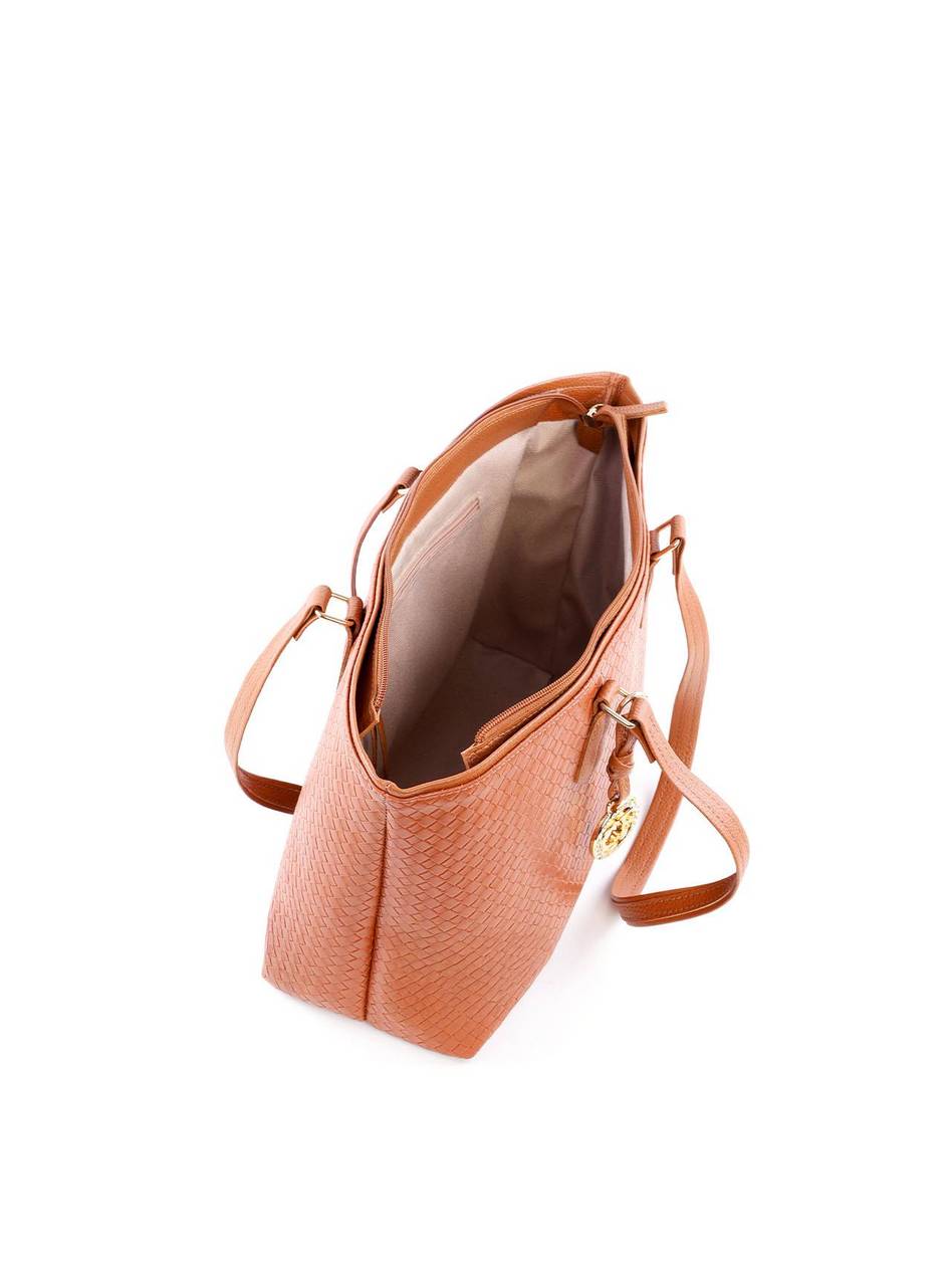 Bolsa Shopper em Tressê com Big Charm Removível - Castor BSI-6186 - CS