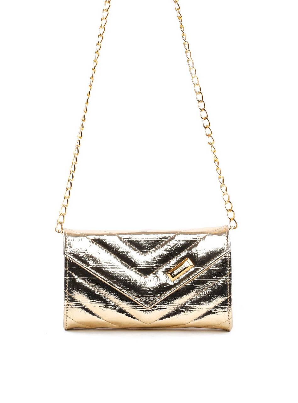 Bolsa Clutch Transversal em Matelassê - Ouro BSI-6424 - AU