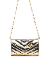 Bolsa Clutch Transversal em Matelassê - Ouro BSI-6424 - AU