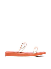 Sandália Feminina Flatform com Tiras Meia Cana - Ouro SDI-11682 - AU