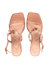 Sandália Salto Bloco Enfeite Flor - Nude SDI-12034 - NU